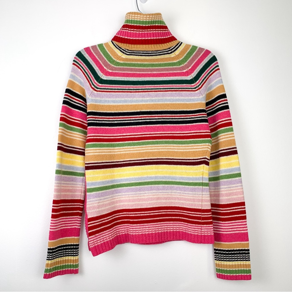 Y2K striped turtleneck sweater from The Limited multicolor with side buttons, M - Picture 8 of 8